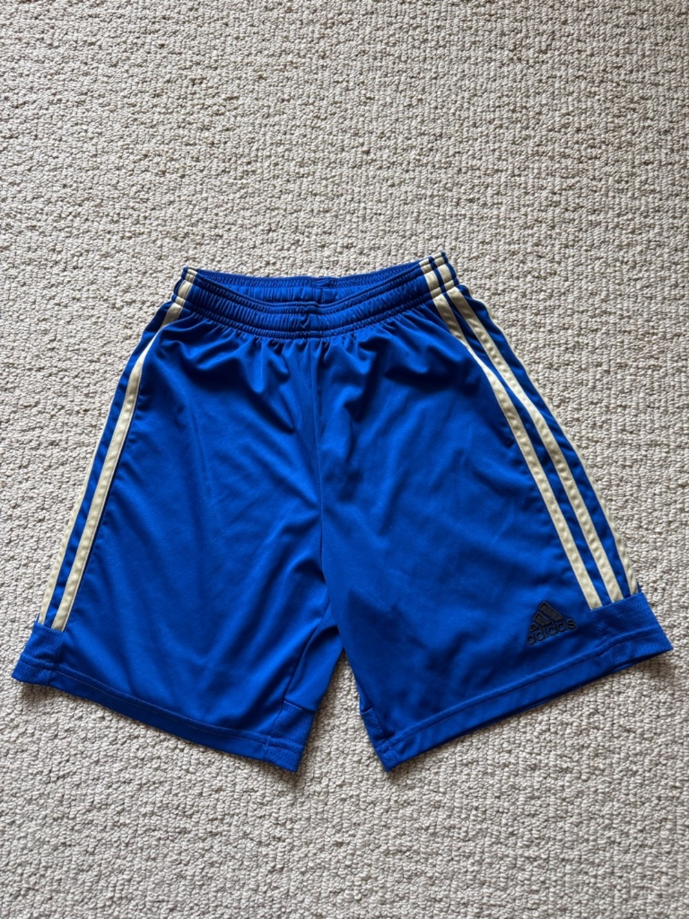 Adidas kids Royal Blue Athletic Shorts with White Stripes